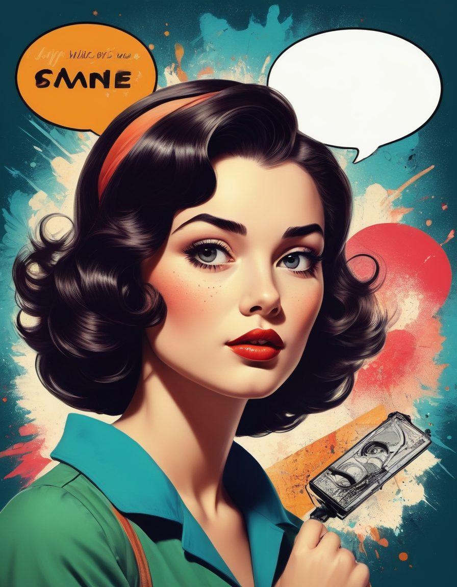 A captivating collage showcasing the evolution of storytelling through retro comic illustrations to modern interpretations. Include classic comic book characters juxtaposed with contemporary illustrations, vibrant speech bubbles, and dynamic action lines. Emphasize the transformation of art styles, using a palette of nostalgic colors meeting modern aesthetics. Infuse elements like ink splatters and vintage textures to highlight the retro essence. The background should feel both nostalgic and fresh. vibrant colors. retro style. 3D.